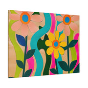 Groovy Paper Cut Flower Matte Canvas Art LavenderCeleste