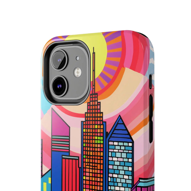 Tulsa Oklahoma Retro Pop Skyline Tough Phone Case LavenderCeleste
