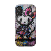 Goth Street Cat Pop Art Graffiti Tough Phone Case LavenderCeleste