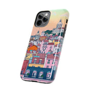 Lisbon Portugal Tough Phone Case – Pastel City Skyline Aesthetic