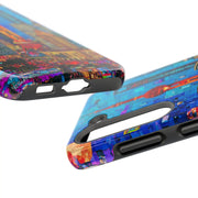 Shanghai Skyline Collage Pop Art Tough Phone Case LavenderCeleste