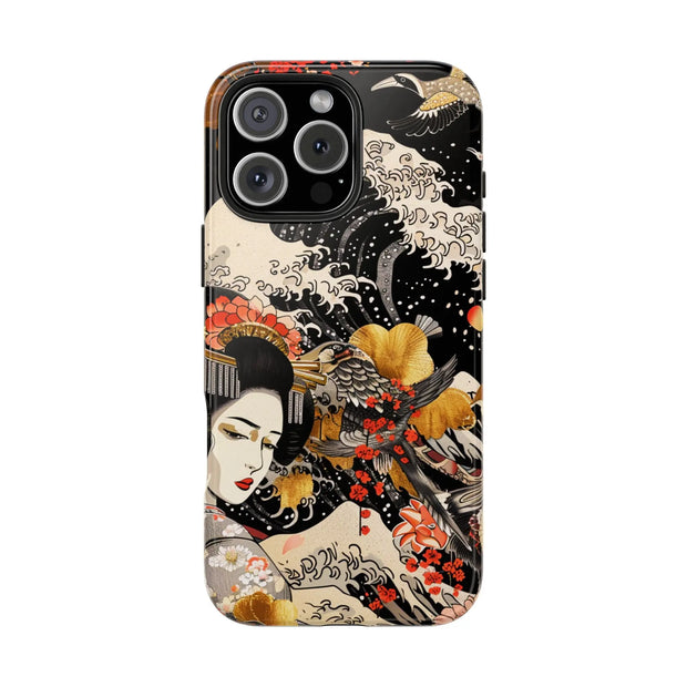 Golden Geisha Wave Japanese Art Tough Phone Case