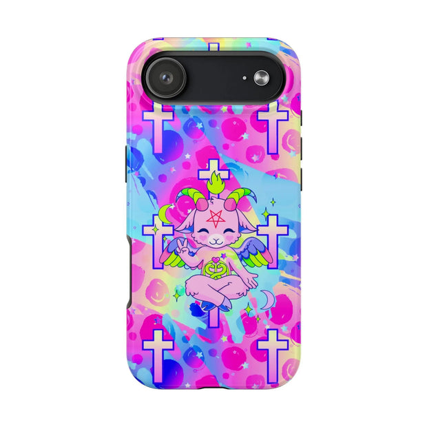Pastel Goth Kawaii Baphomet Tough Phone Case LavenderCeleste