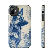 Blue Toile German Shepherd Scenic Tough Phone Case LavenderCeleste