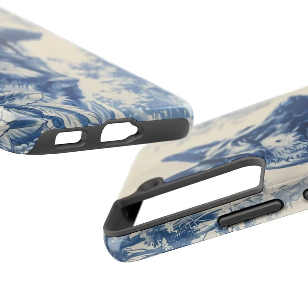 Blue Toile German Shepherd Scenic Tough Phone Case LavenderCeleste