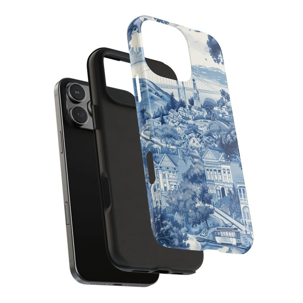 San Francisco Toile de Jouy Scenic Tough Phone Case LavenderCeleste