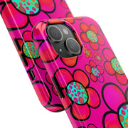 Hot Pink Retro Flower Power Tough Phone Case LavenderCeleste