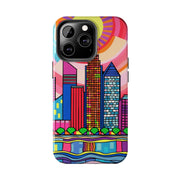 Tulsa Oklahoma Retro Pop Skyline Tough Phone Case LavenderCeleste
