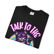 Talk to the Jellybeans Rainbow Cat Comfort Colors Tee LavenderCeleste
