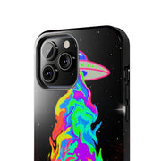 Psychedelic Neon UFO Abduction Tough Phone Case LavenderCeleste