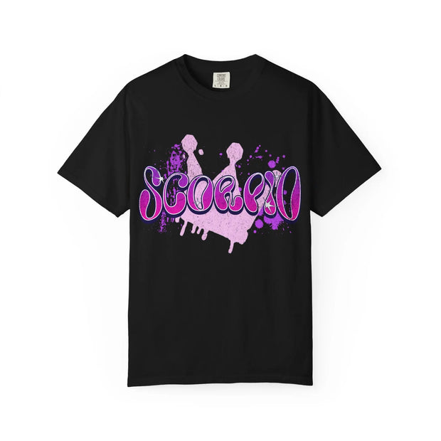 Scorpio Queen Graffiti Zodiac Comfort Colors Tee LavenderCeleste