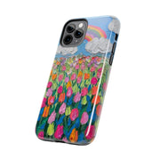 Rainbow Tulip Field Tough Phone Case LavenderCeleste