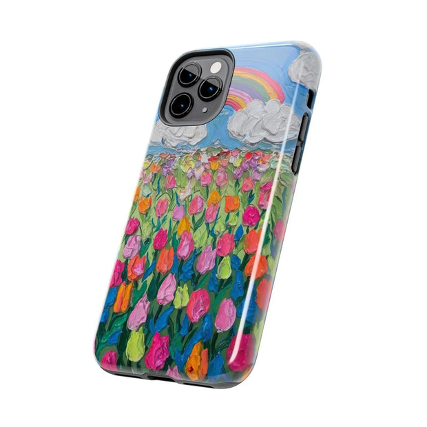 Rainbow Tulip Field Tough Phone Case LavenderCeleste