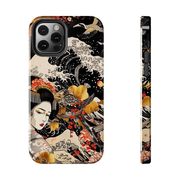 Golden Geisha Wave Japanese Art Tough Phone Case