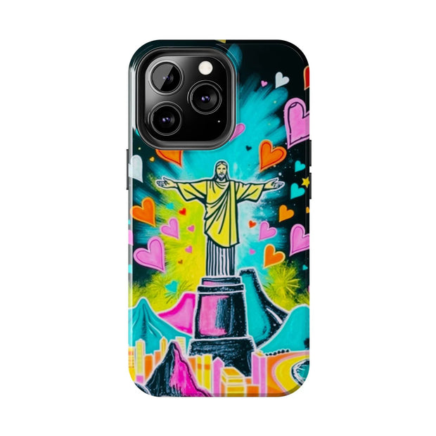 Rio de Janeiro Neon Pop Art Tough Phone Case LavenderCeleste