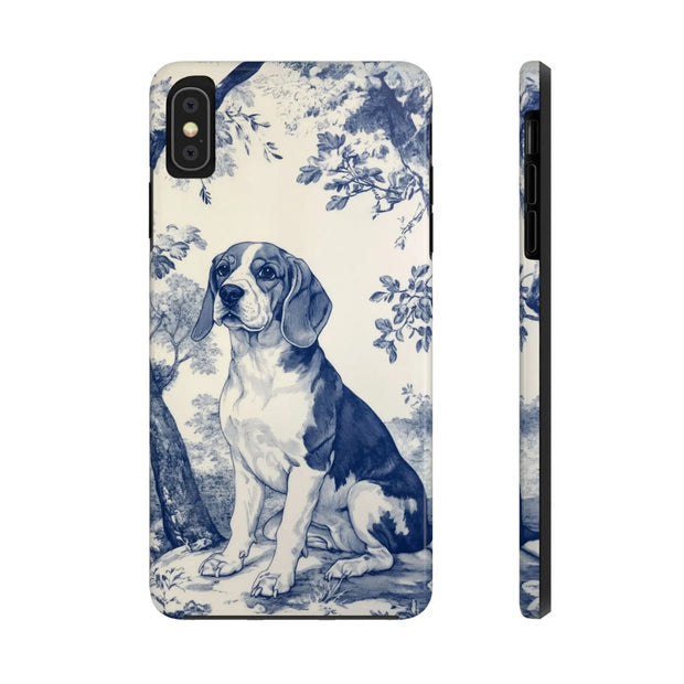 Blue Toile Beagle Country Scenic Tough Phone Case LavenderCeleste