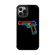 Neon Rainbow Gun Tough Phone Case – Bold Retro Vaporwave Aesthetic Printify