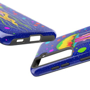 Vibrant Neon Jellyfish Cosmic Sea Tough Phone Case