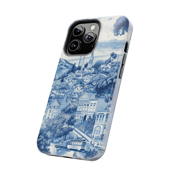 San Francisco Toile de Jouy Scenic Tough Phone Case LavenderCeleste