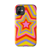 Retro Rainbow Star Groovy Tough Phone Case LavenderCeleste