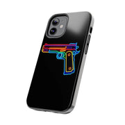Neon Rainbow Gun Tough Phone Case – Bold Retro Vaporwave Aesthetic Printify
