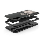 Skeleton Scratch Cat Gothic Humor Tough Phone Case LavenderCeleste