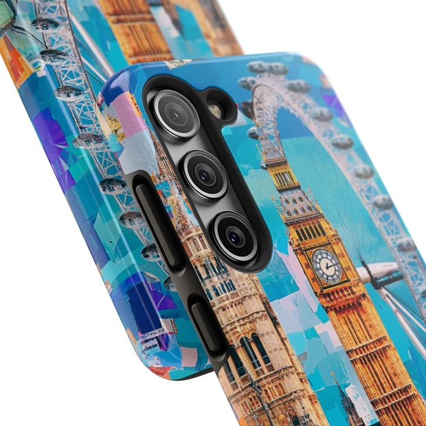 London Big Ben Collage Tough Phone Case – Vibrant City Pop Art Design