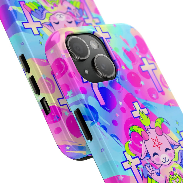 Pastel Goth Kawaii Baphomet Tough Phone Case LavenderCeleste