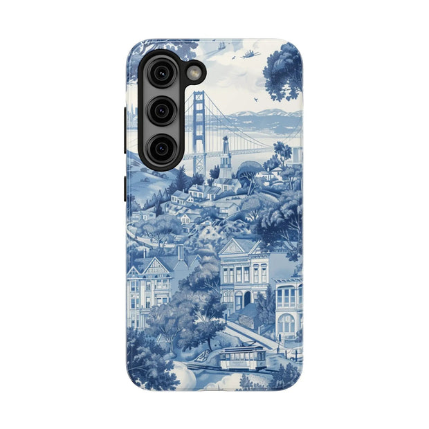San Francisco Toile de Jouy Scenic Tough Phone Case LavenderCeleste