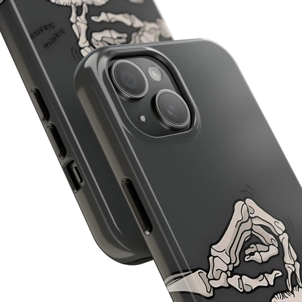 Skeleton Scratch Cat Gothic Humor Tough Phone Case LavenderCeleste