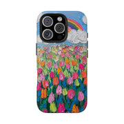 Rainbow Tulip Field Tough Phone Case LavenderCeleste