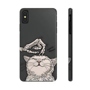 Skeleton Scratch Cat Gothic Humor Tough Phone Case LavenderCeleste