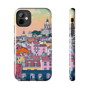 Lisbon Portugal Tough Phone Case – Pastel City Skyline Aesthetic