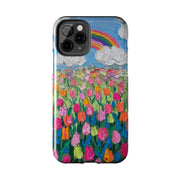 Rainbow Tulip Field Tough Phone Case LavenderCeleste
