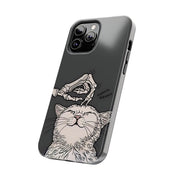 Skeleton Scratch Cat Gothic Humor Tough Phone Case LavenderCeleste