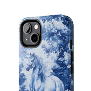 Blue Toile Horse Country Scenic Tough Phone Case LavenderCeleste