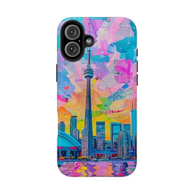 Toronto Pop Art Collage Skyline Tough Phone Case LavenderCeleste
