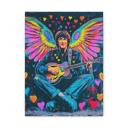 Psychedelic Guitar Angel Matte Canvas Art LavenderCeleste