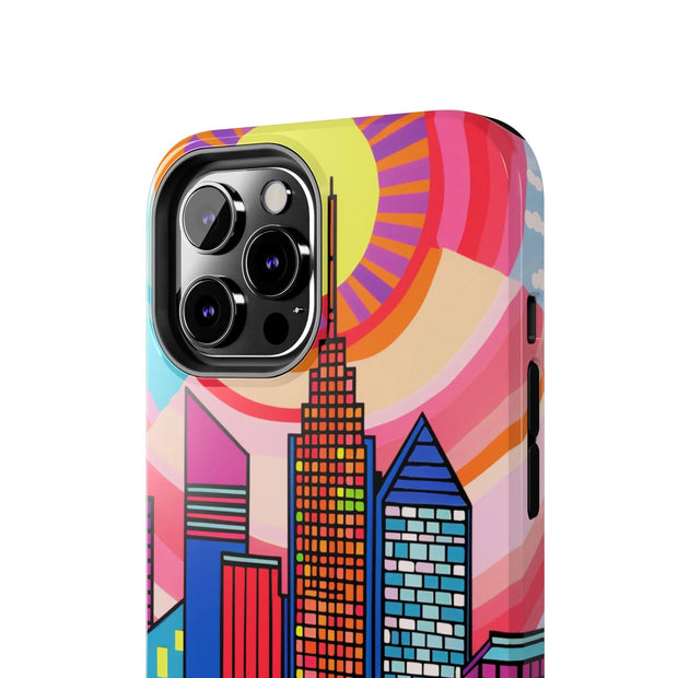 Tulsa Oklahoma Retro Pop Skyline Tough Phone Case LavenderCeleste