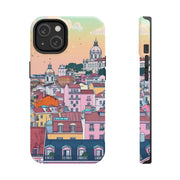 Lisbon Portugal Tough Phone Case – Pastel City Skyline Aesthetic