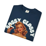 Sassy Classy & A Bit Bad-Assy Retro Pinup Tee LavenderCeleste