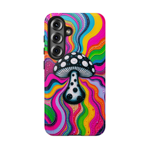 Psychedelic Rainbow Mushroom Art – Trippy Tough Case Printify