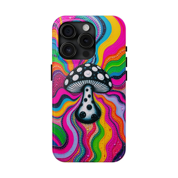 Psychedelic Rainbow Mushroom Art – Trippy Tough Case Printify