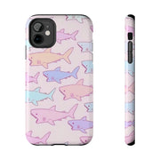 Pastel Shark Pattern Tough Phone Case Printify