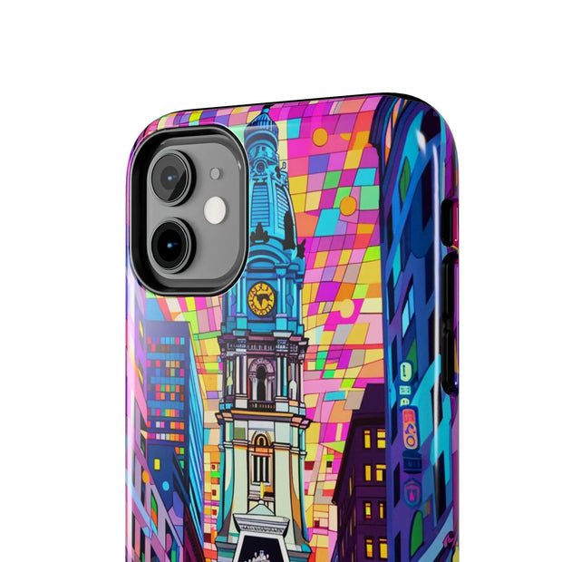 Philadelphia Pop Art Skyline Tough Phone Case LavenderCeleste