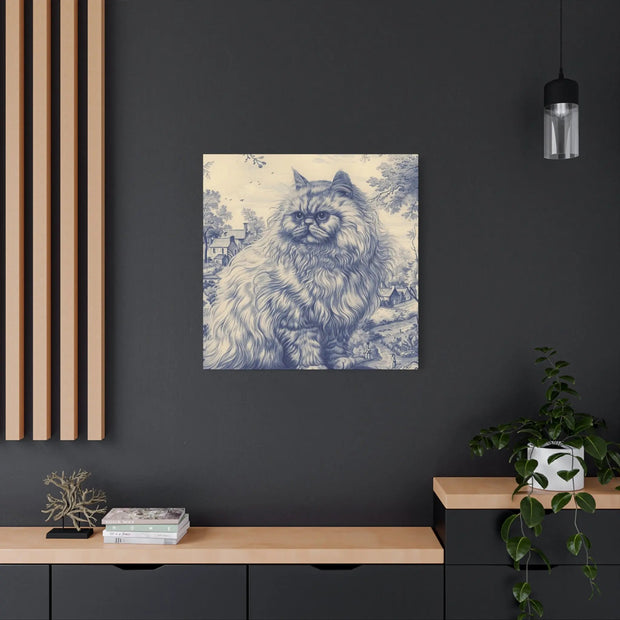Persian Cat Canvas by Jouy Matte Canvas Art LavenderCeleste