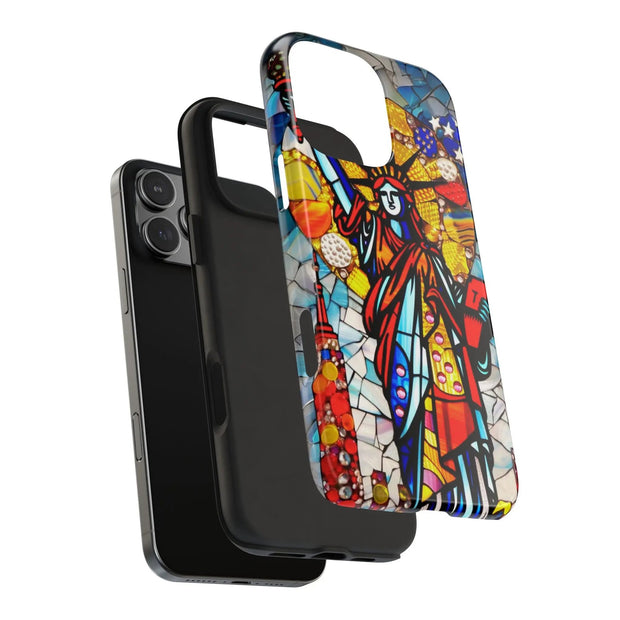 Statue of Liberty Mosaic Art Tough Phone Case LavenderCeleste