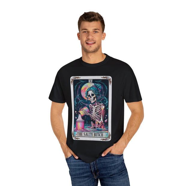The Salty Bitch Skeleton Tarot Comfort Colors Tee LavenderCeleste
