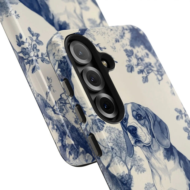 Blue Toile Beagle Country Scenic Tough Phone Case LavenderCeleste
