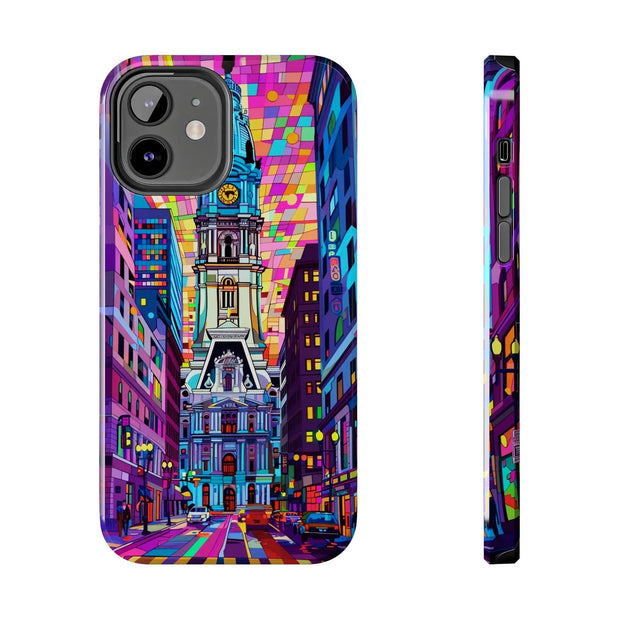 Philadelphia Pop Art Skyline Tough Phone Case LavenderCeleste